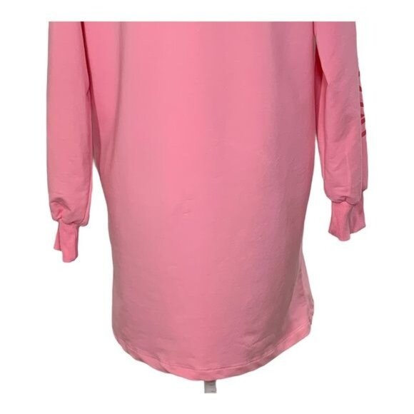 Boohoo Dress Womens Size 8 Mini Graphic Sweatshirt Long Sleeve Pink Fall Casual - Picture 7 of 10
